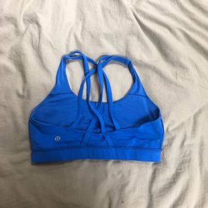 Lululemon strappy sports bra in navy blue